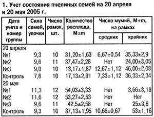 учет состояния пчелиных семей