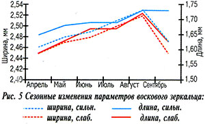 Изменения воскового зеркальца