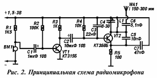 Схема радиомикрофона